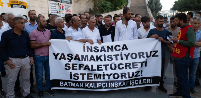 İnşaat işçileri: İnsanca ücret istiyoruz