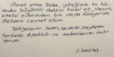 Demirtaş babasına böyle veda etti